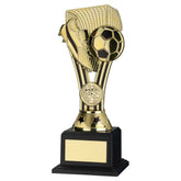 GOLD/BLACK PLASTIC 'WEMBLEY' FIGURE ON BASE (1in CEN) - 8in